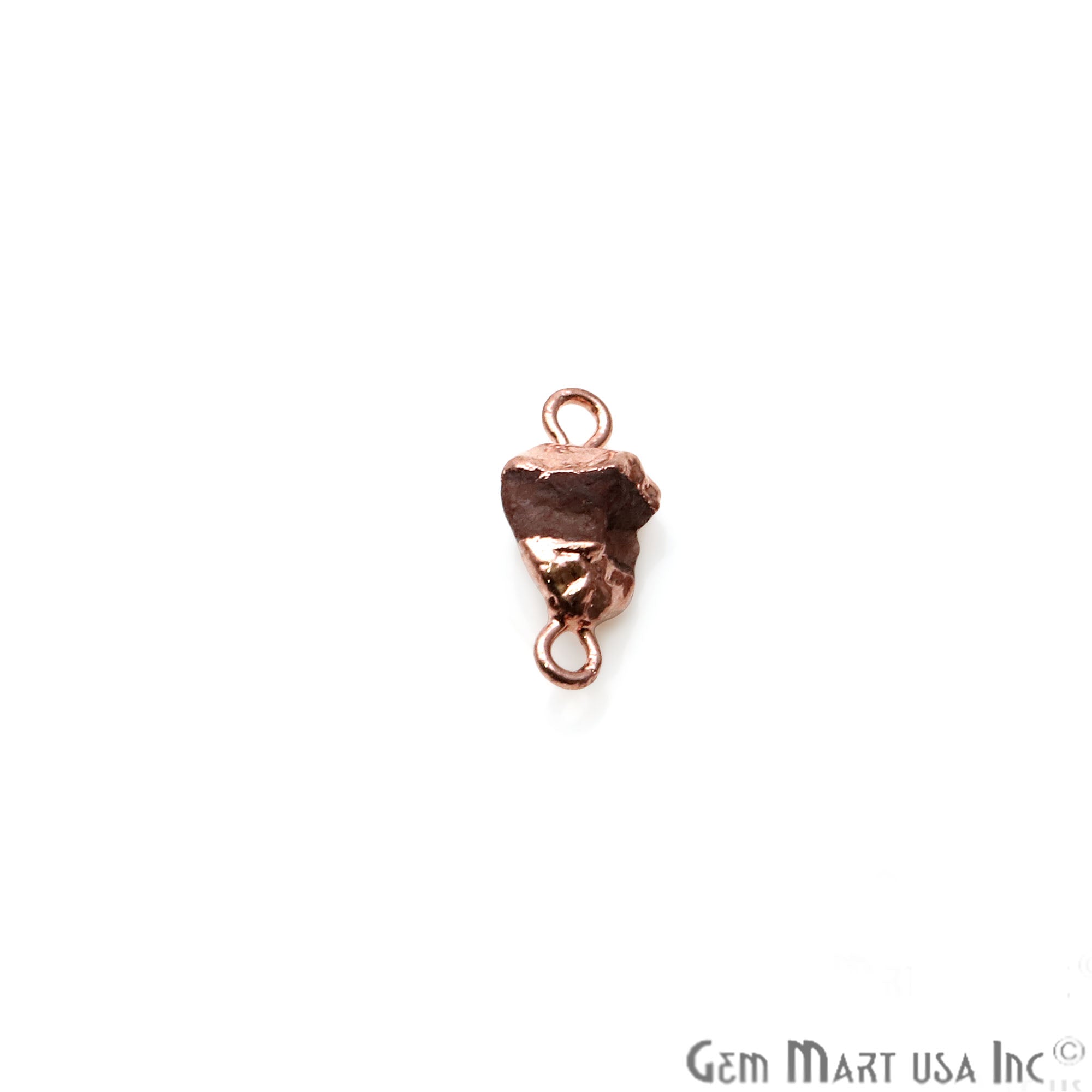 Rough Ruby Organic 14x6mm Rose Gold Electroplated Pendant Connector - GemMartUSA
