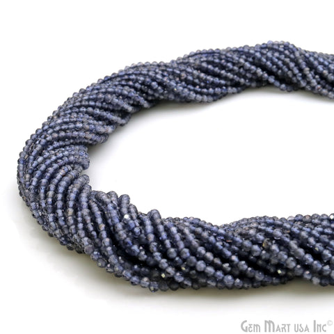 Tanzanite Rondelle Beads, 13 Inch Gemstone Strands, Drilled Strung Nugget Beads, Faceted Round, 2-2.5mm