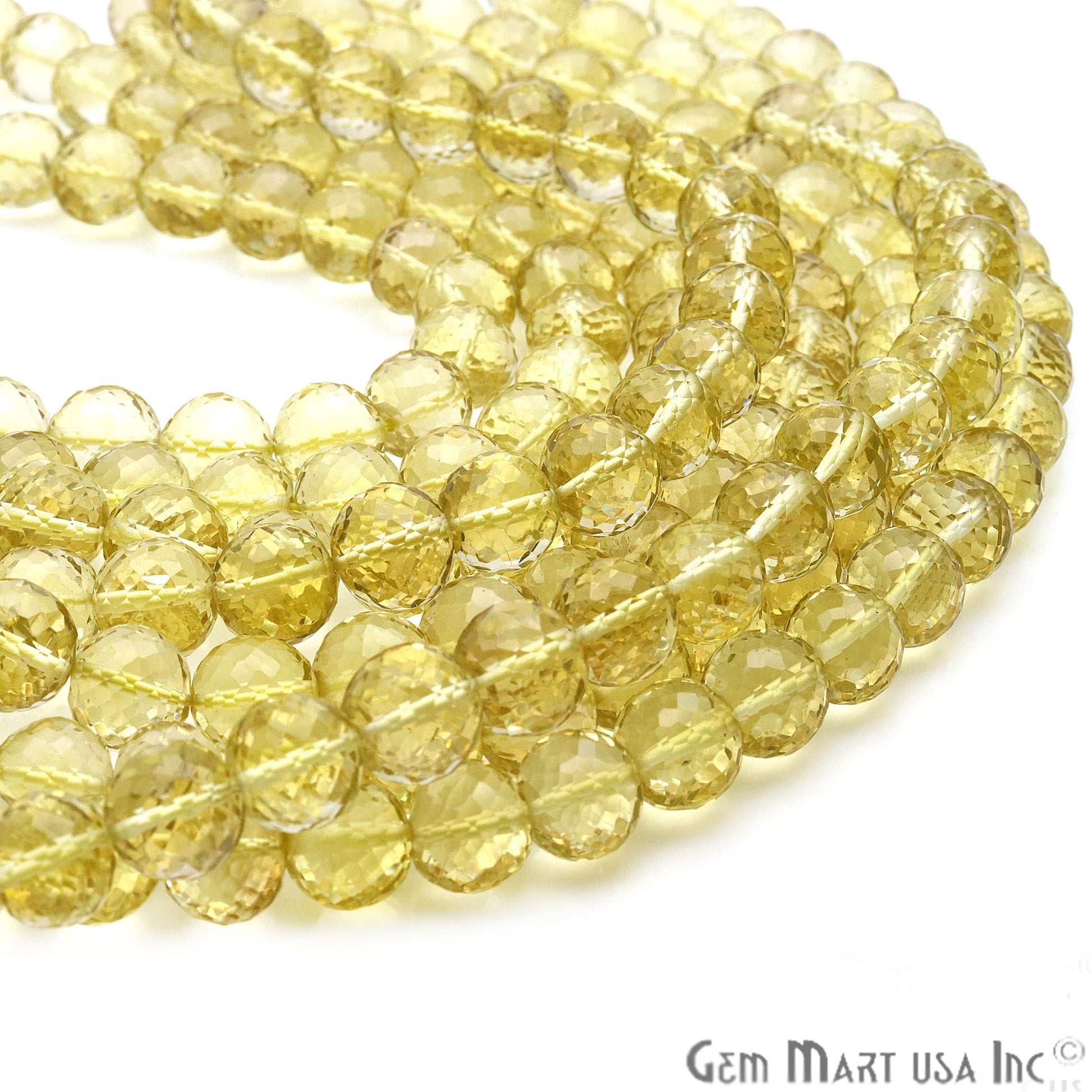 Lemon Topaz Round 8-9mm Crafting Beads Gemstone Strands 16INCH - GemMartUSA