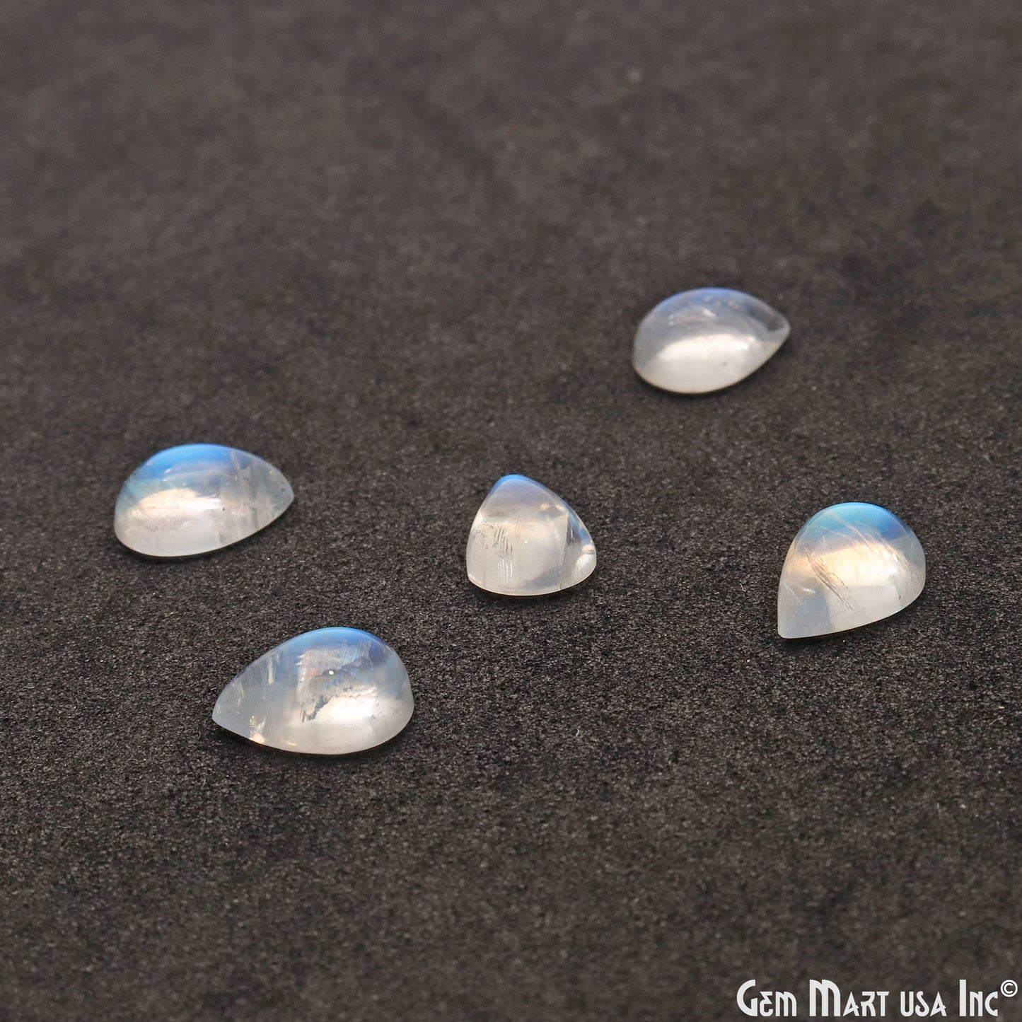 Rainbow Moonstone Cabochon 6x10mm Pears Loose Gemstone