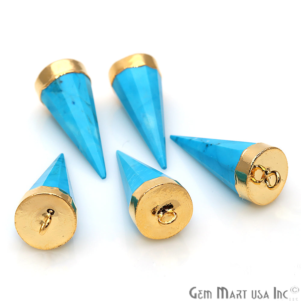 Gemstone Cone 29x10mm Gold Electroplated Single Bail Connector (Pick Stone) - GemMartUSA