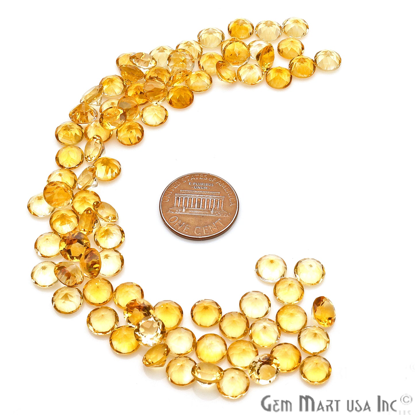 Citrine Round Shape 7mm Faceted Loose Gemstone - GemMartUSA