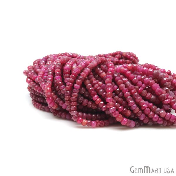 Ruby Rondelle Beads, 13...