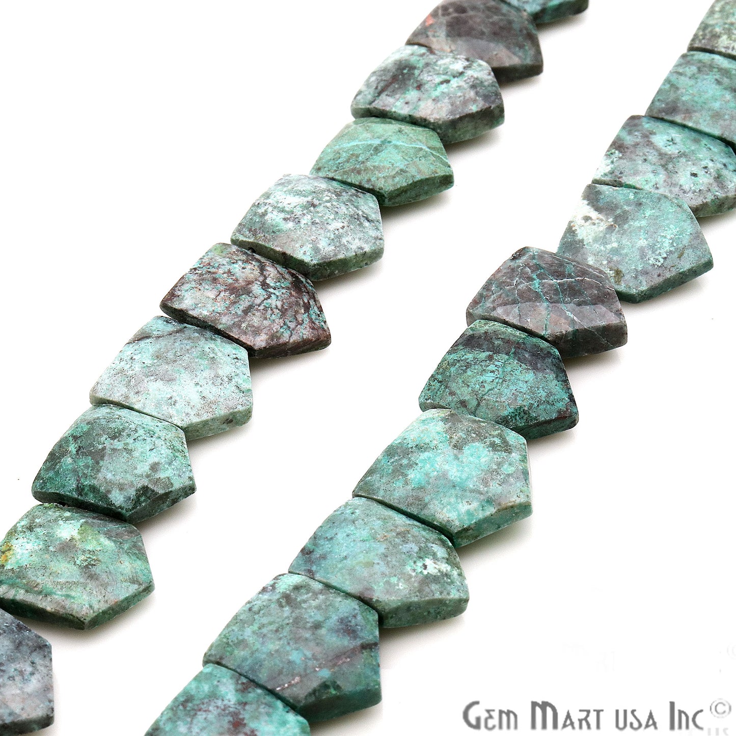 African Turquoise Pentagon 19x13mm Crafting Beads Gemstone Briolette Strands 8 Inch - GemMartUSA