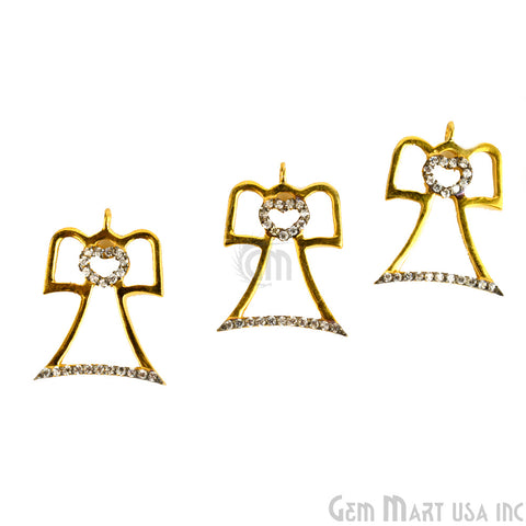 Angel' CZ Pave Gold Vermeil Charm for Bracelet & Pendants - GemMartUSA