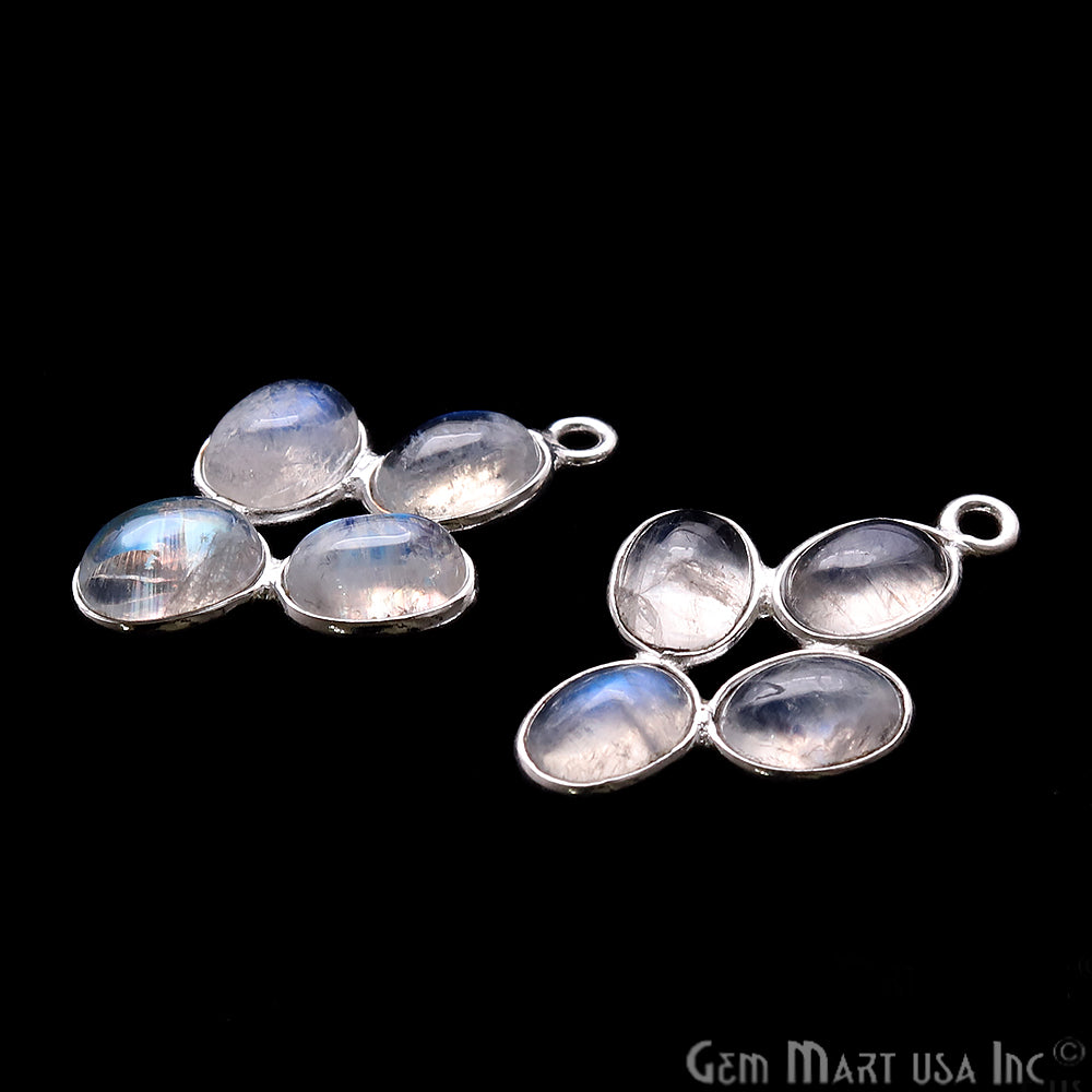 DIY Rainbow Moonstone 23x15mm Chandelier Finding Component (Pick Your Plating) - GemMartUSA