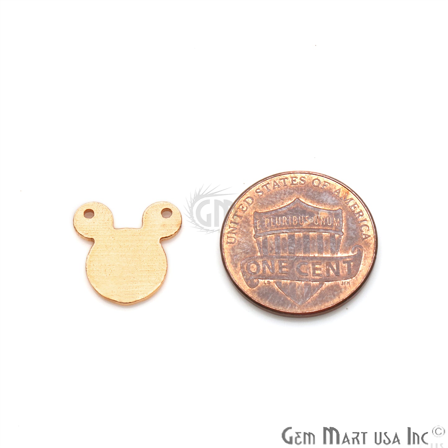 Micky Face Shape 13x10mm Gold Plated Finding Charm, DIY Jewelry - GemMartUSA