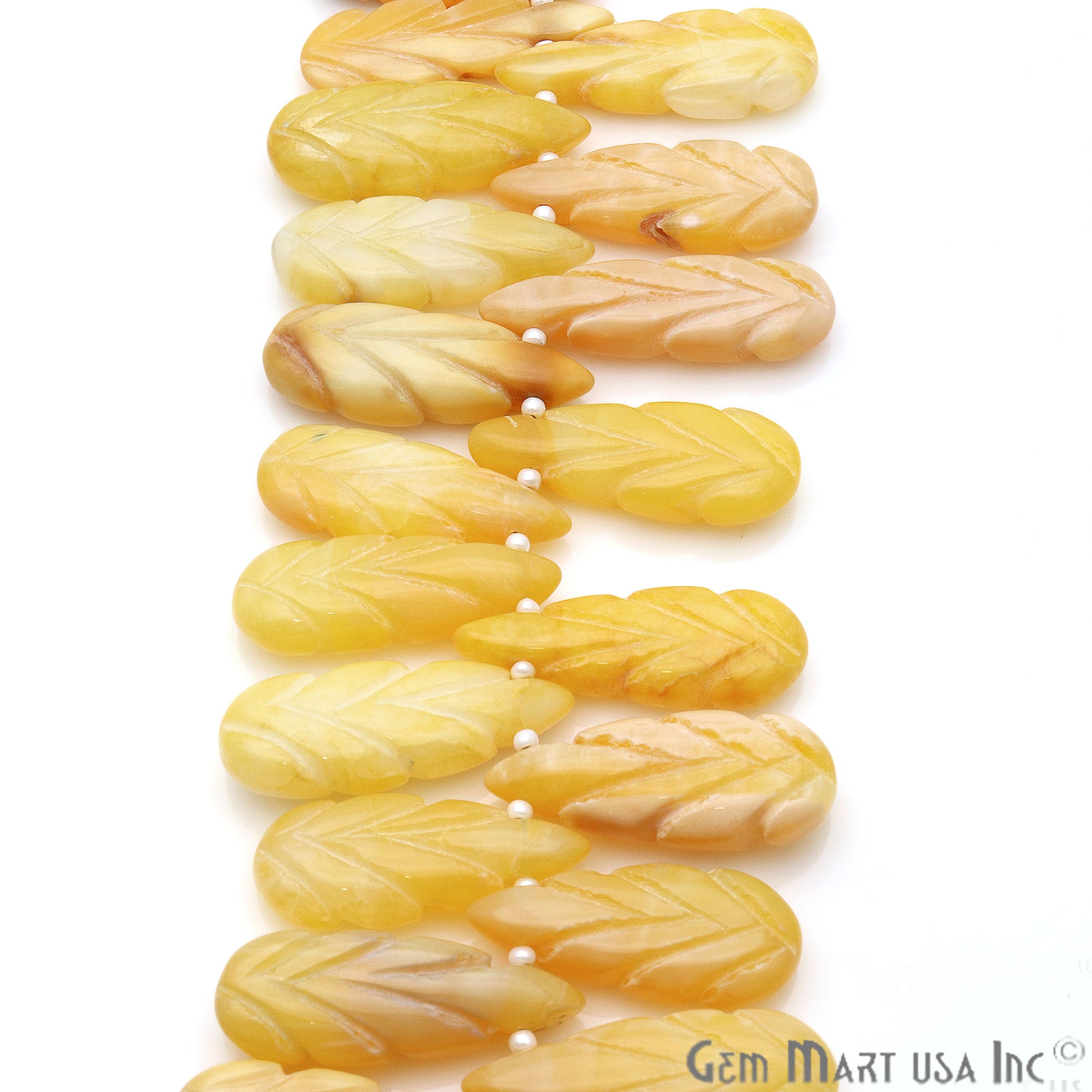 Yellow Opal Pears 28x10mm Crafting Beads Gemstone Strands 8INCH - GemMartUSA