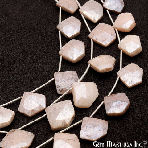 Coated Moonstone Freeform 20x16mm Crafting Beads Gemstone Briolette Strands 8 Inch - GemMartUSA