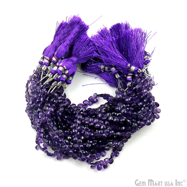 Amethyst Heart Beads, 8...