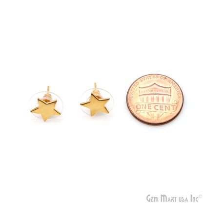 Star Shape Gold Plated 10x8mm Minimalist Stud Earrings