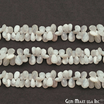 White Moonstone Pears 16x9mm Crafting Beads Gemstone Briolette Strands 8 INCH - GemMartUSA