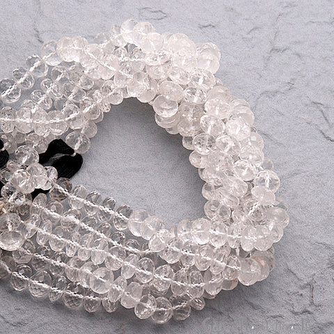 Crystal Faceted Round Shape 7-8mm Gemstone Rondelle Beads - GemMartUSA