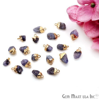 Tanzanite Organic 14x6mm Gold Electroplated Pendant Connector - GemMartUSA