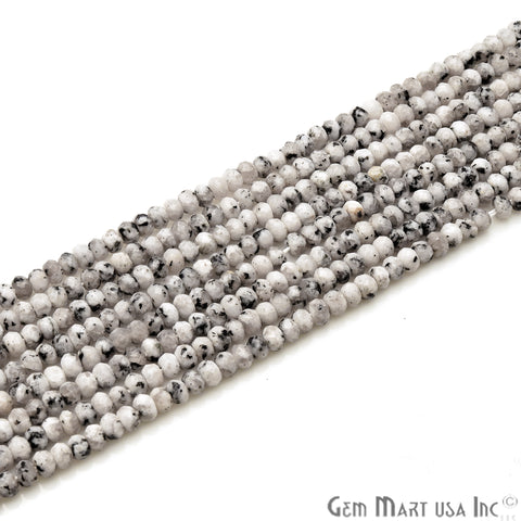 Dendrite Opal Jade 3-4mm Faceted Rondelle Beads Strands 14Inch - GemMartUSA