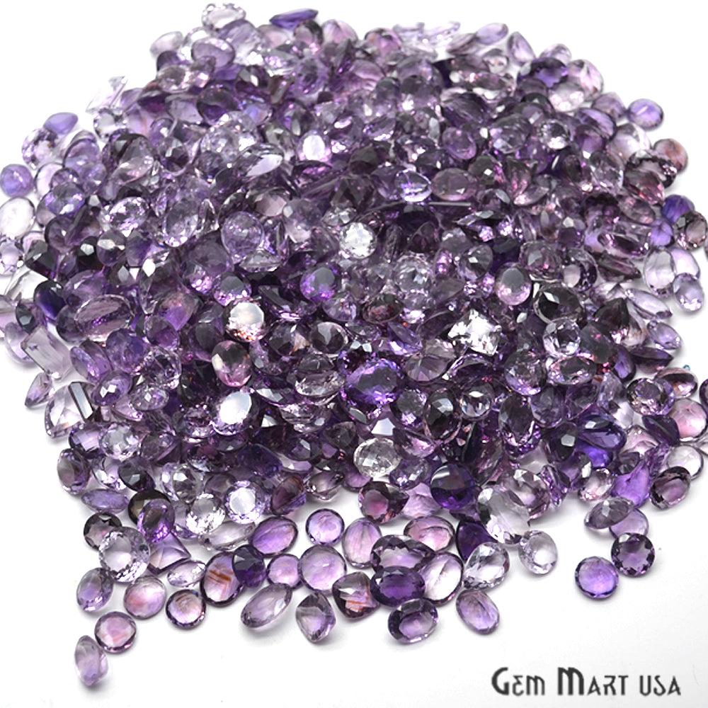 100Cts Big Size Wholesale Amethyst Mix Shape 20-10mm Loose Gemstones - GemMartUSA