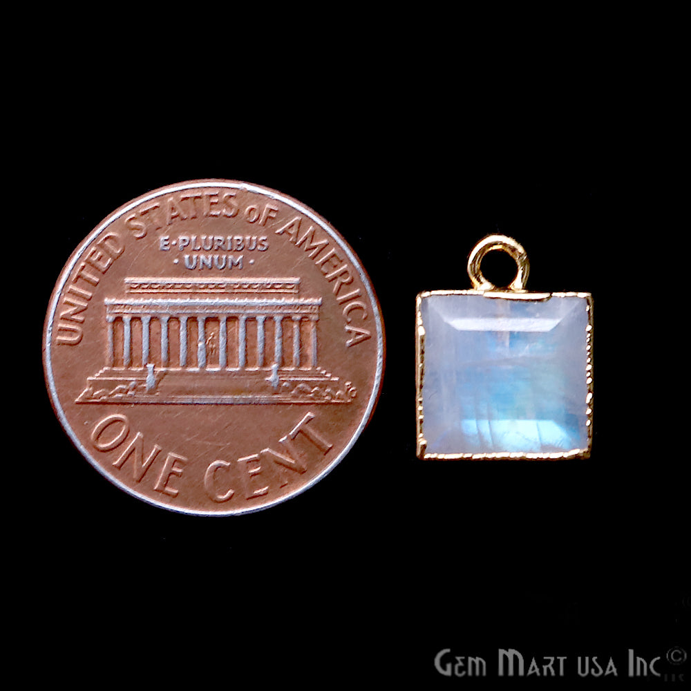 Gold Electroplated Bail 13x10mm Rectangle Shape Gemstone Connector - GemMartUSA