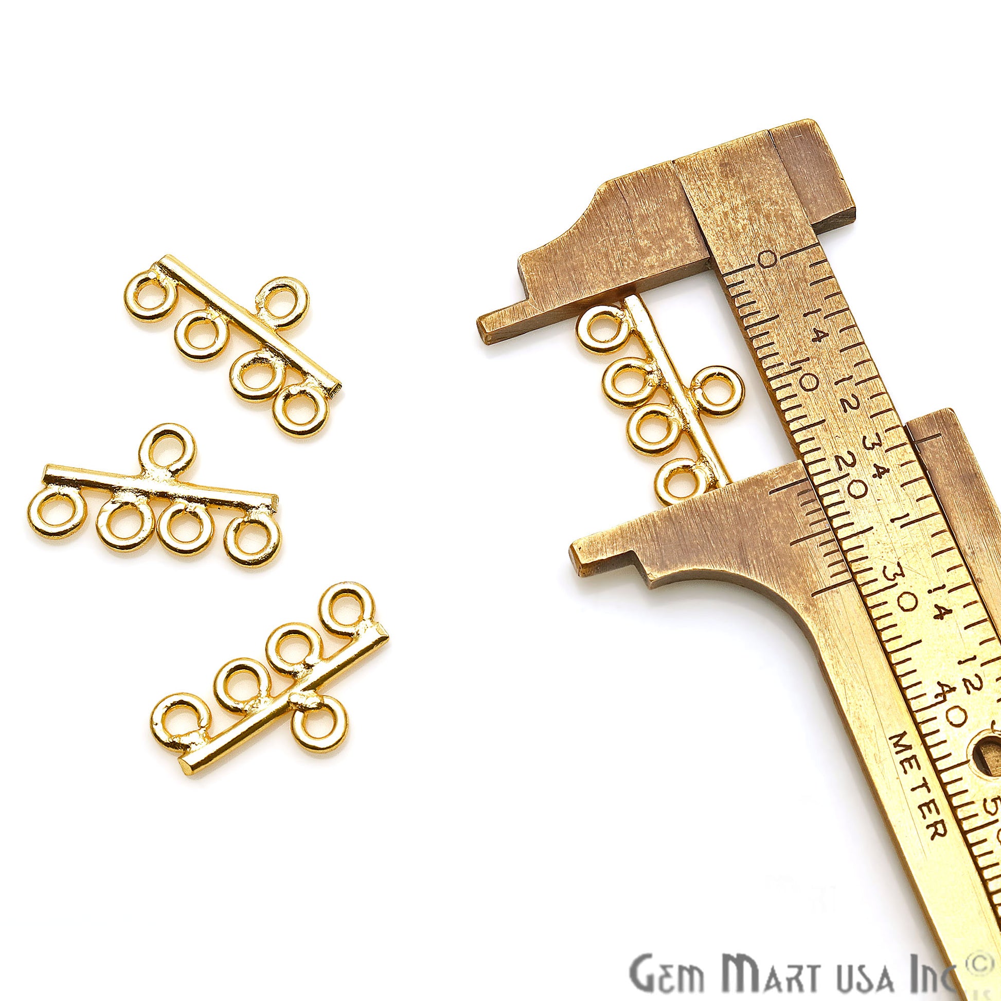 2Pair Lot Bar Finding Gold, Multiple Bails, Earring Making Finding - GemMartUSA