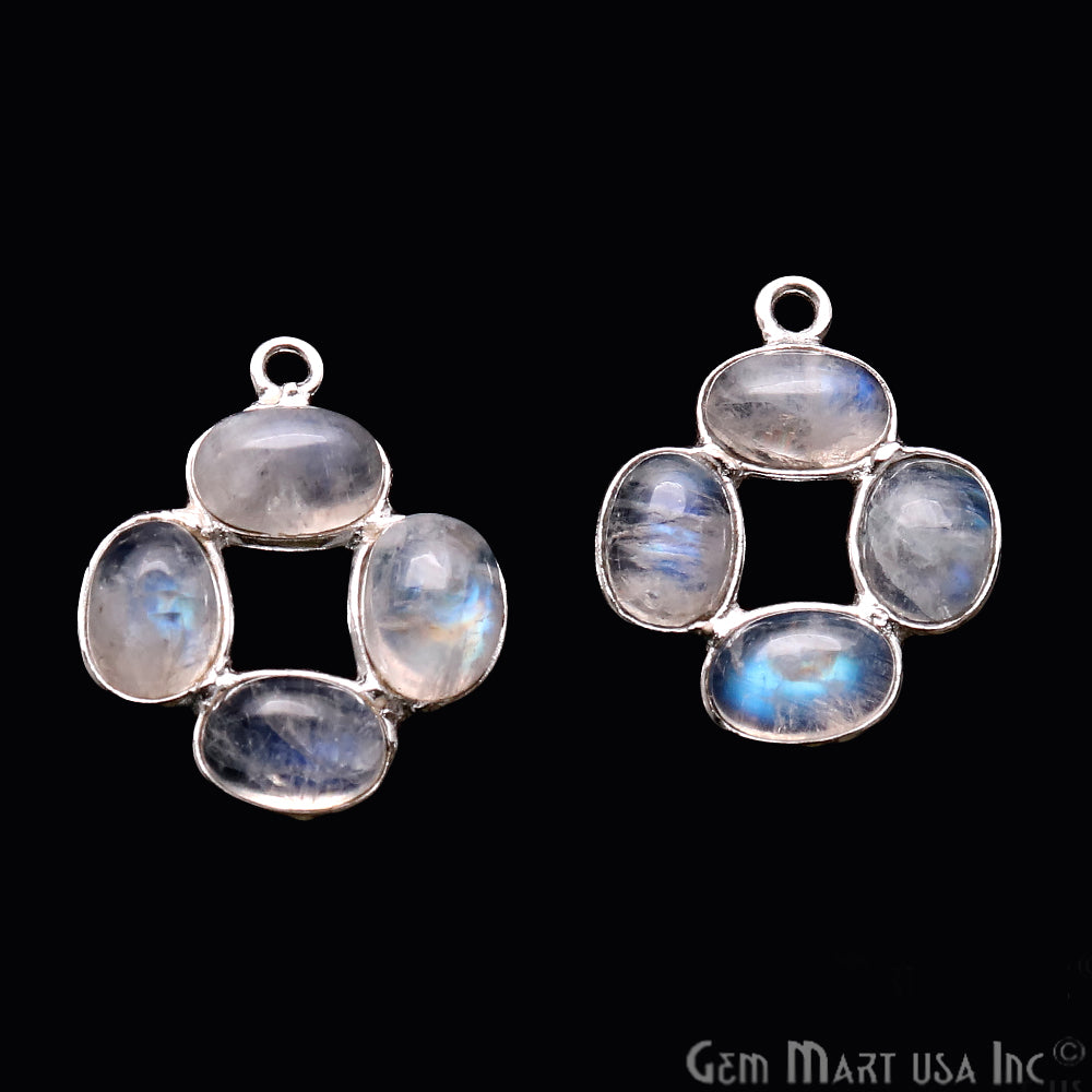 DIY Rainbow Moonstone 20x15mm Single Bail Chandelier Finding Component (Pick Your Metal) - GemMartUSA