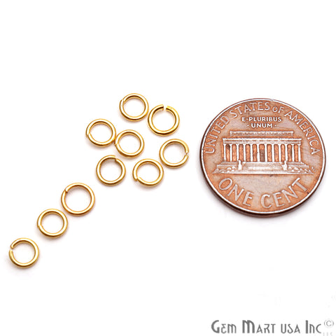 10pc Lot Open Jump Rings 4mm Gold Plated Finding Jewelry Charm - GemMartUSA