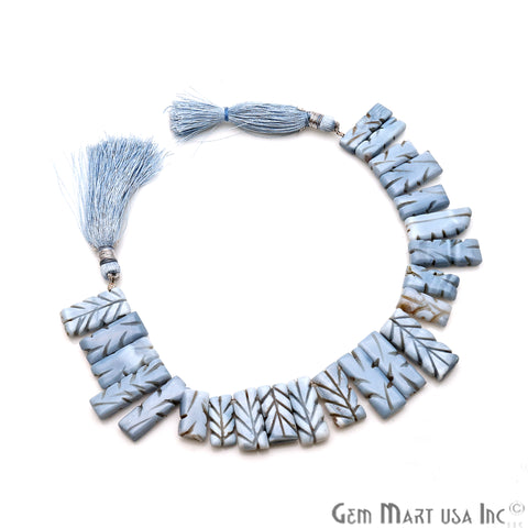 Blue Opal Rectangle 28x9mm Crafting Beads Gemstone Briolette Strands 8 INCH - GemMartUSA