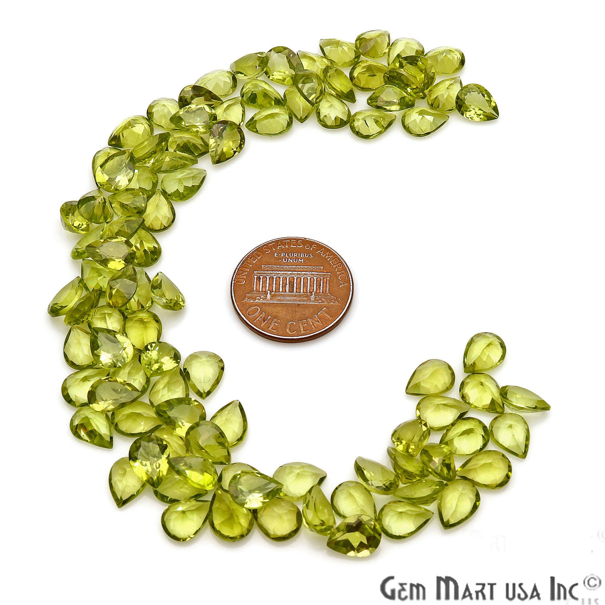 Peridot Pears Shape 6x8mm Faceted Loose Gemstone - GemMartUSA