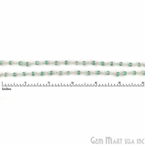 Apatite Silver Plated Wire Wrapped Beads Rosary Chain (763807825967)