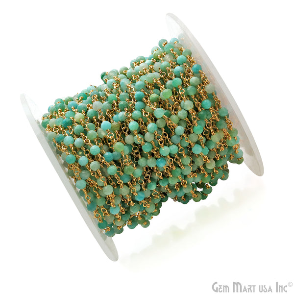 Amazonite 3-3.5mm Gold Plated...