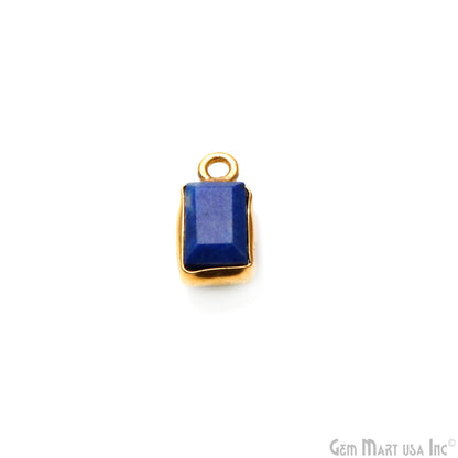 Sapphire Rectangle 11x6mm Gold Plated Single Bail Gemstone Connector