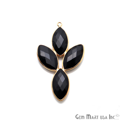 DIY Black Onyx 43x22mm Gold Plated Chandelier Finding Component - GemMartUSA