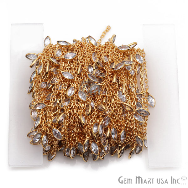 White Zircon Bezel Gold...