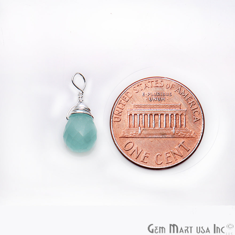 Wire Wrapped Drop Shape 16x6mm Single Bail Gemstone Connector (Pick Stone) - GemMartUSA