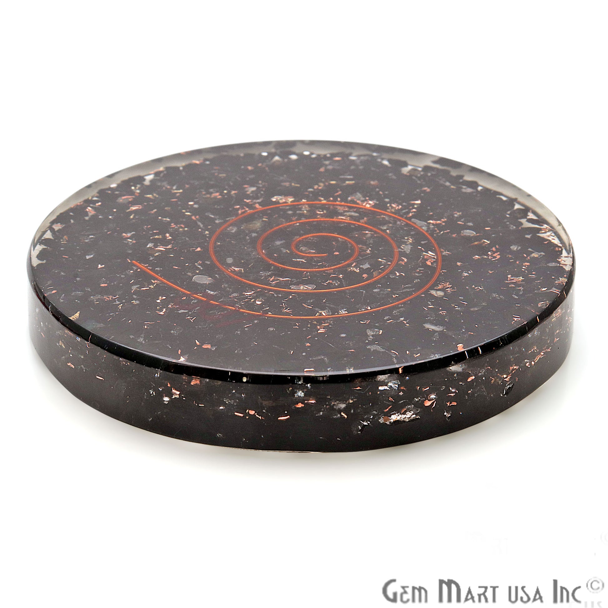 Black Tourmaline Healing Stone Plate , Tourmaline Meditation Stone, Home Decor 80MM - GemMartUSA