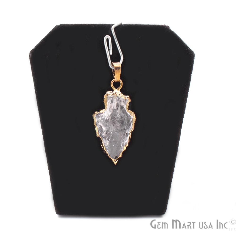 Arrowhead Crystal Pendant, Arrow Head Shape Necklace, Gemstone Gold Pendant (AROW-50005) - GemMartUSA