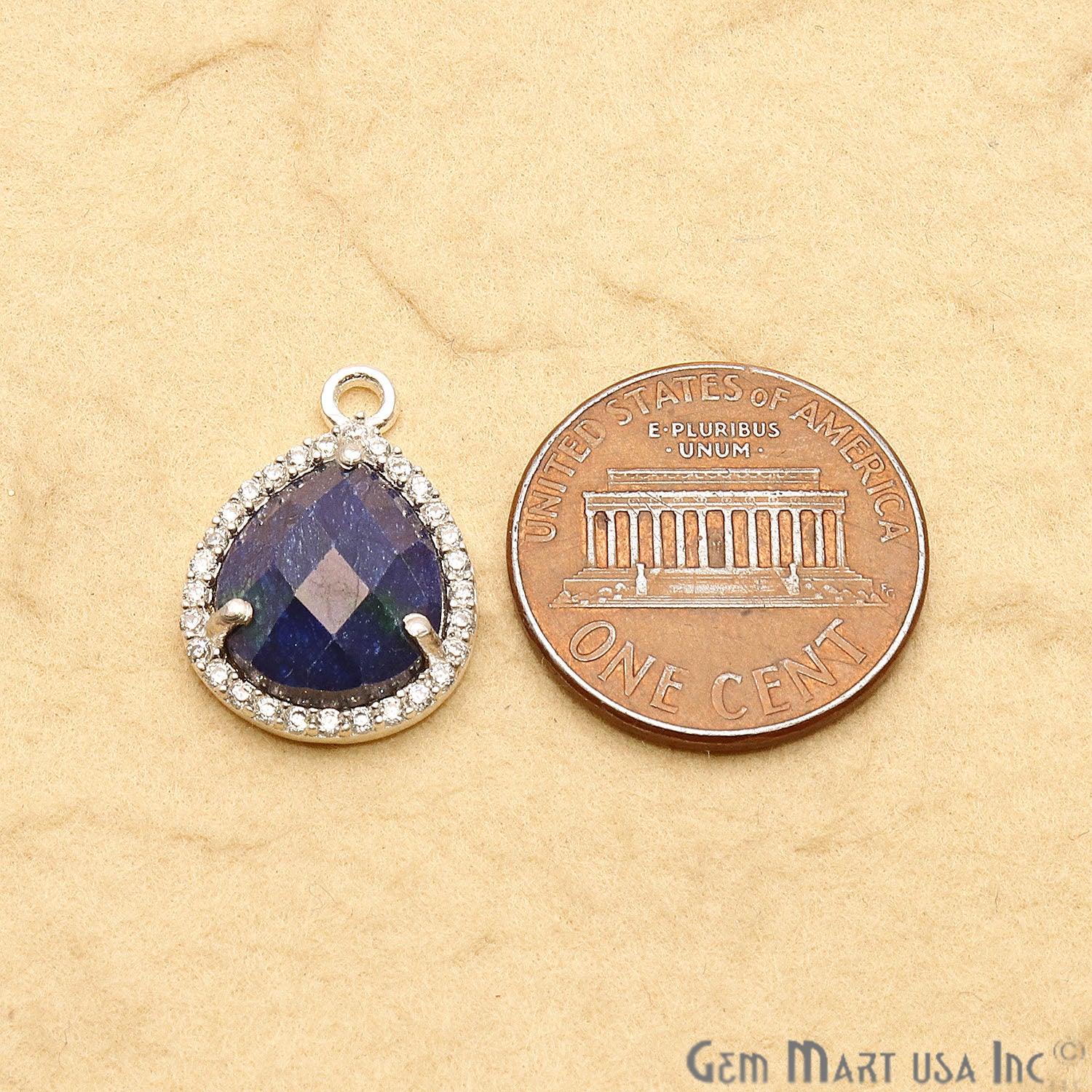 Gemstone Pears Shape 10x12mm CZ Pave Connector (Pick Stone) - GemMartUSA