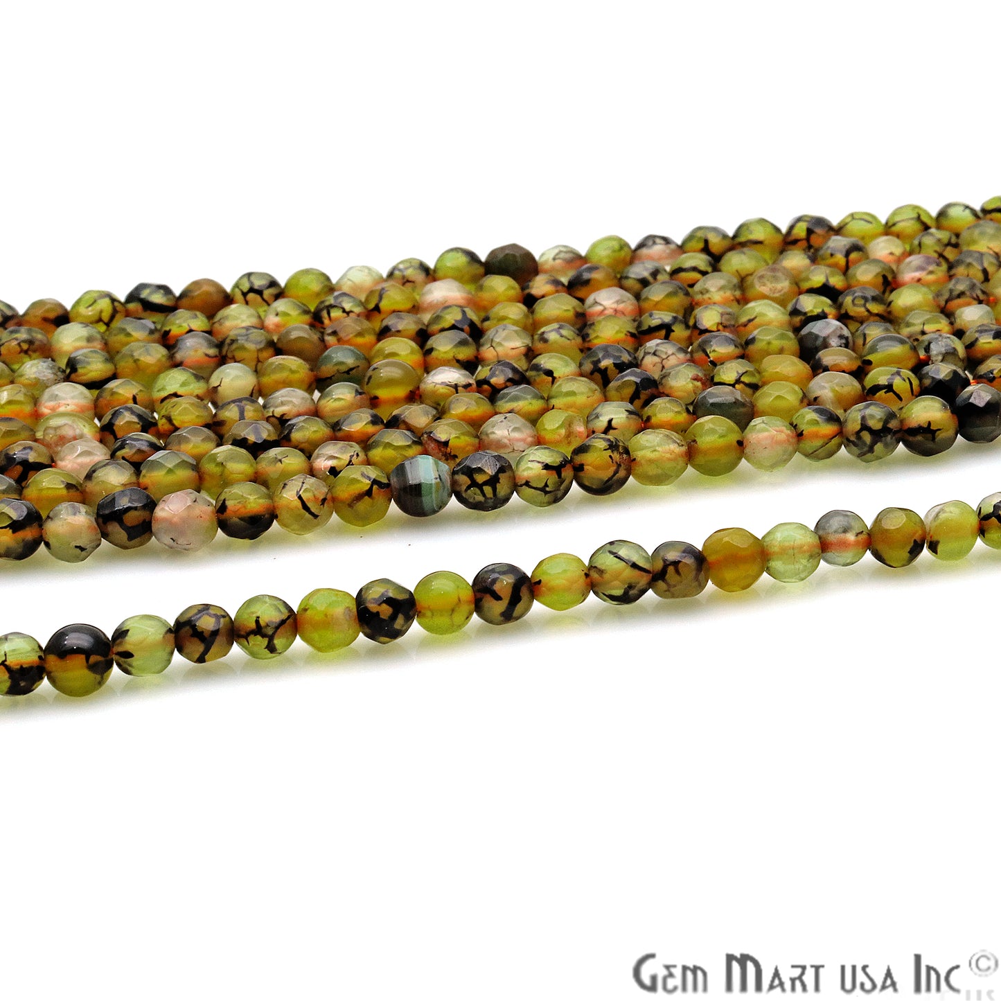 Bio Lemon Jade 4mm Faceted Rondelle Beads Strands 14Inch - GemMartUSA