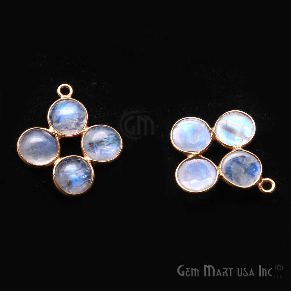 DIY Rainbow Moonstone 22x16mm Gold Plated Chandelier Finding Component - GemMartUSA