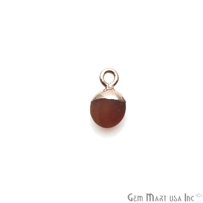 Rough Carnelian Matte Beads Organic 11x5mm Rose Gold Electroplated Pendant Connector - GemMartUSA