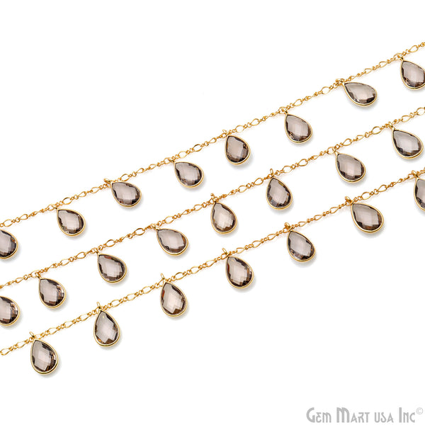 Smoky Topaz Pears Gold...