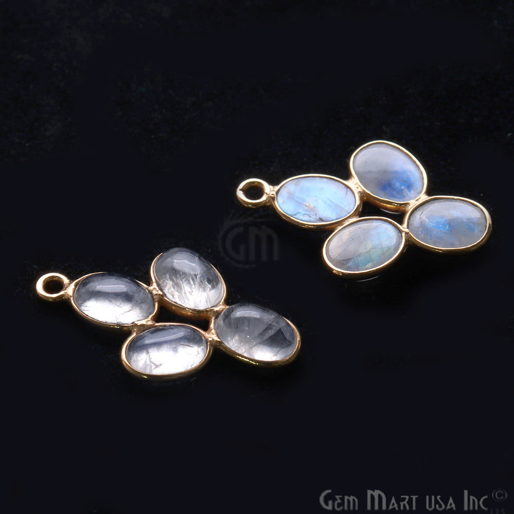 DIY Rainbow Moonstone 23x15mm Chandelier Finding Component (Pick Your Plating) - GemMartUSA