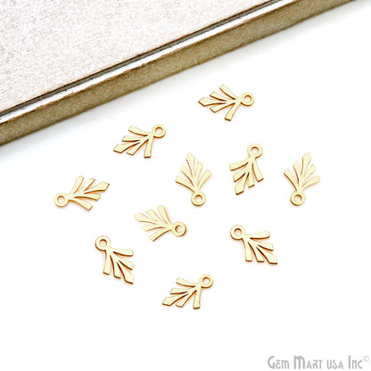 Leaf Shape Gold Plated 15.7x10mm Finding Laser Jewelry Charm