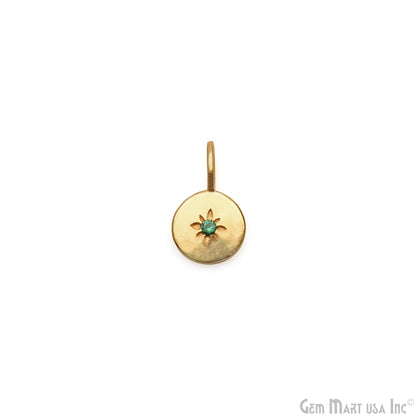 Round Shape 15x9mm Gold Plated Single Bail Finding Charm Pendant