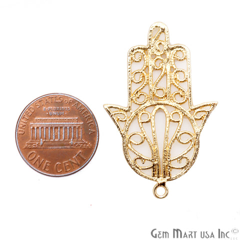Hamsa Shape Gold Plated Finding Jewelry Charm - GemMartUSA