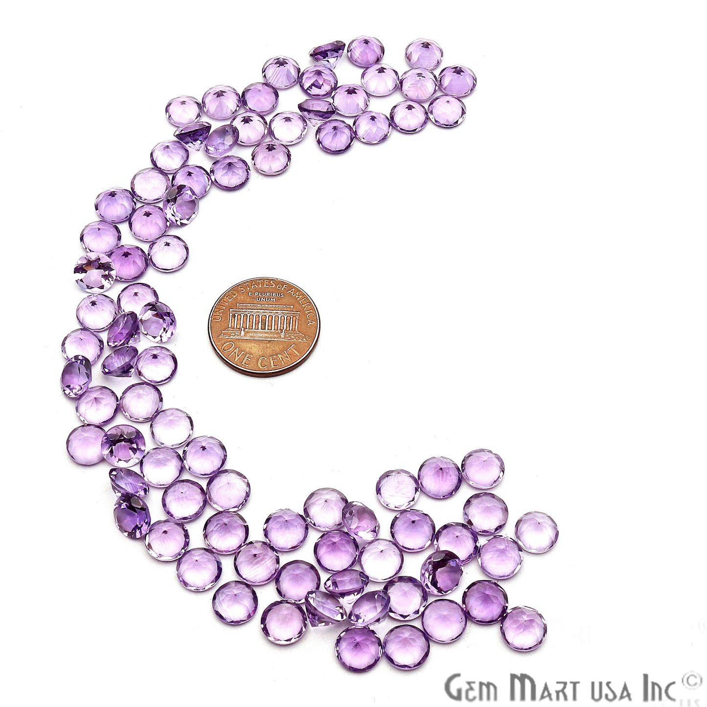 Amethyst Round Shape 7mm Faceted Loose Gemstone - GemMartUSA