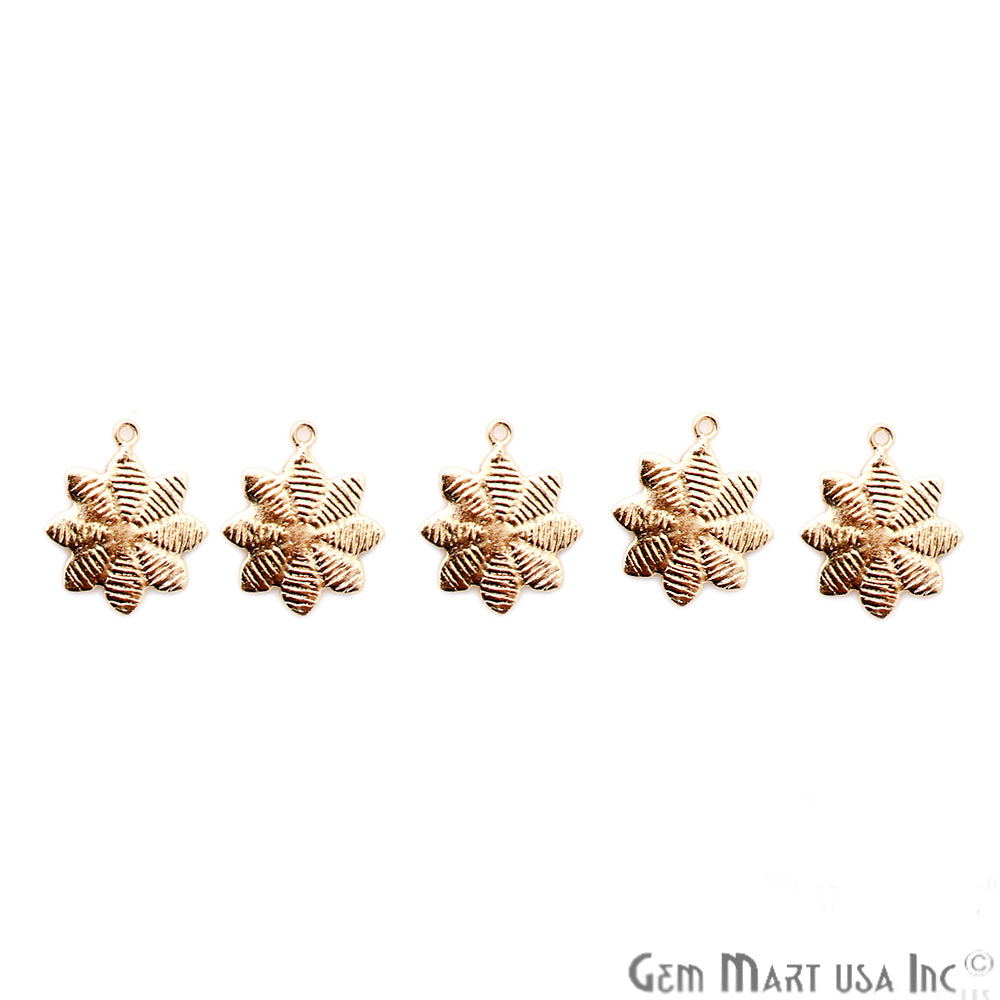 Flower Shape Gold Plated Finding Jewelry Charm - GemMartUSA