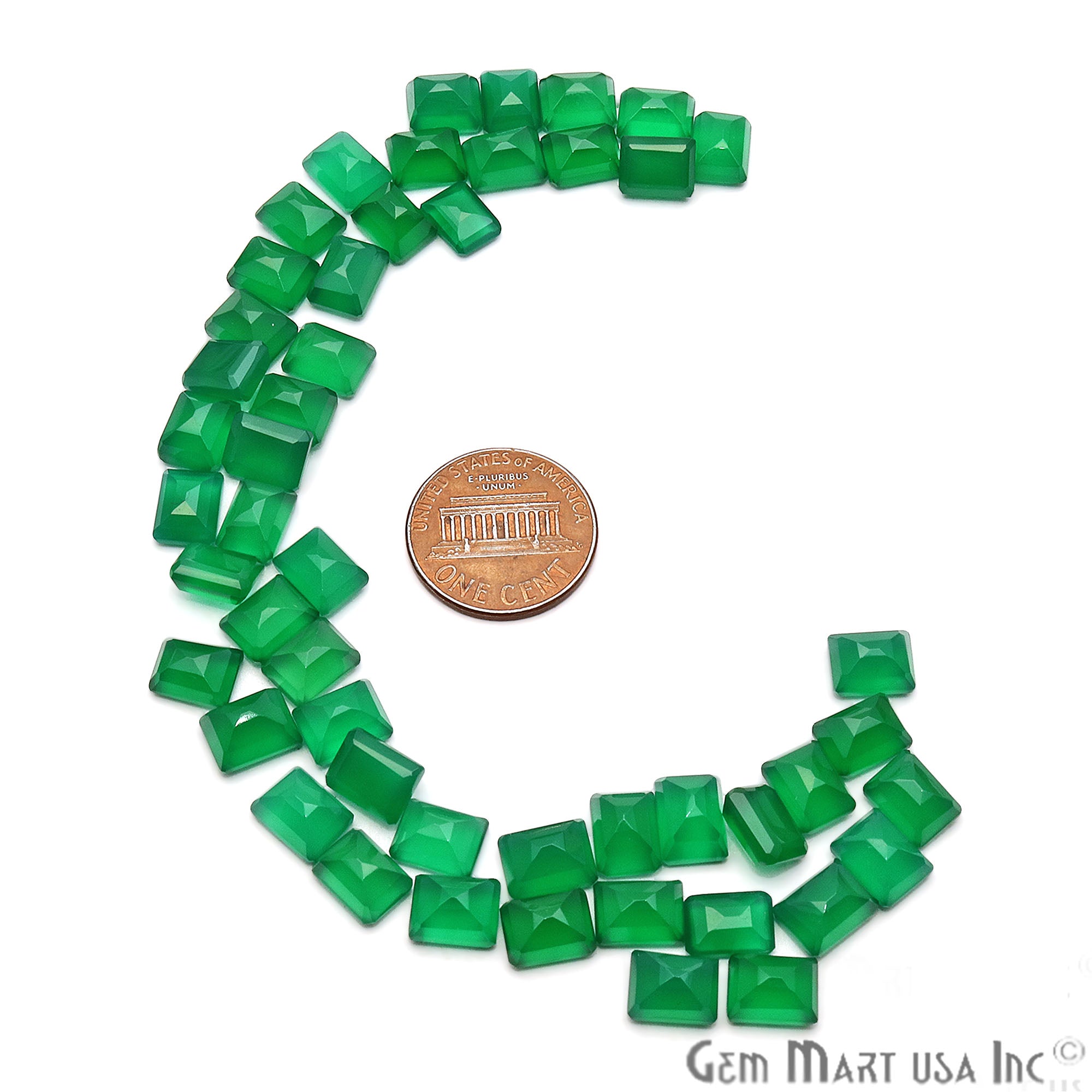 Green Onyx Rectangle Shape 6x8mm Faceted Loose Gemstone - GemMartUSA