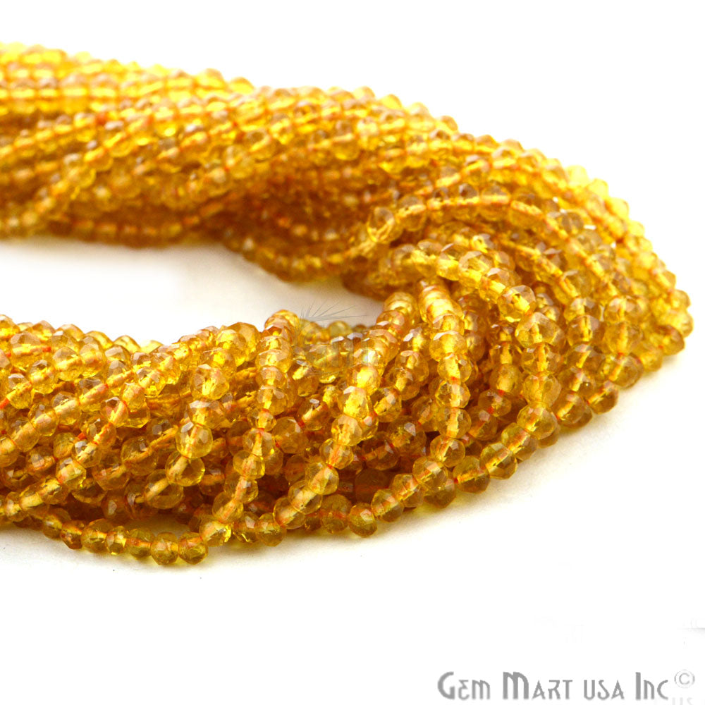 Citrine Rondelle Micro Faceted 3-4mm 13Inch Length AAA amazing quality Jewelry Making Supply Beads (RLCT-70002) (762704560175)