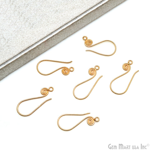 10 Pair Lot Gold Plated 31x13mm Earring Gold Fishhook Earwires