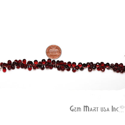 Garnet Drop Beads Gemstone 7x5mm Teardrop Rondelle Beads - GemMartUSA