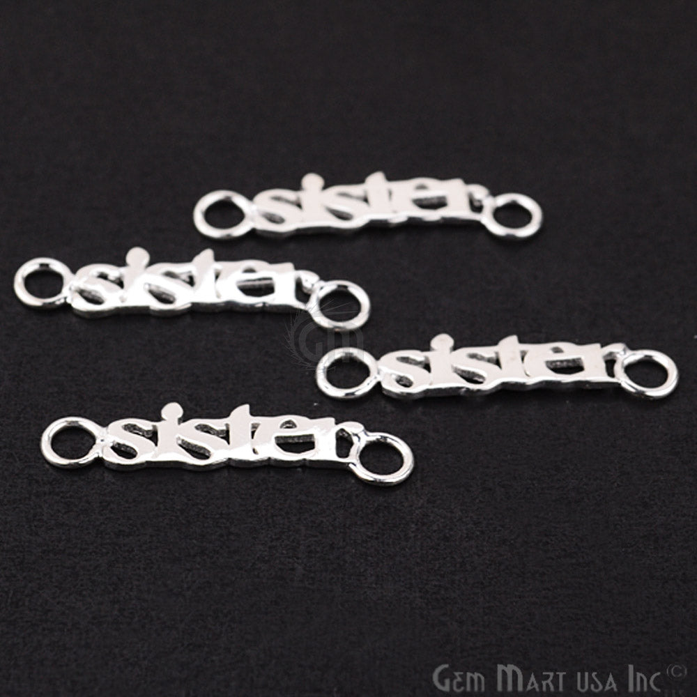 SISTER Letter Silver Charm for Bracelet Pendants & Necklace - GemMartUSA